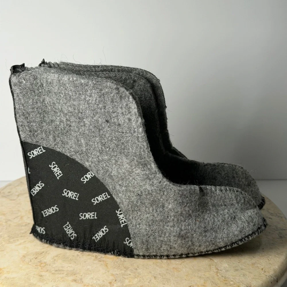 Vintage Sorel Boot Liners Kids Size 12 Gray Felt Insulated Canada Kaufman
